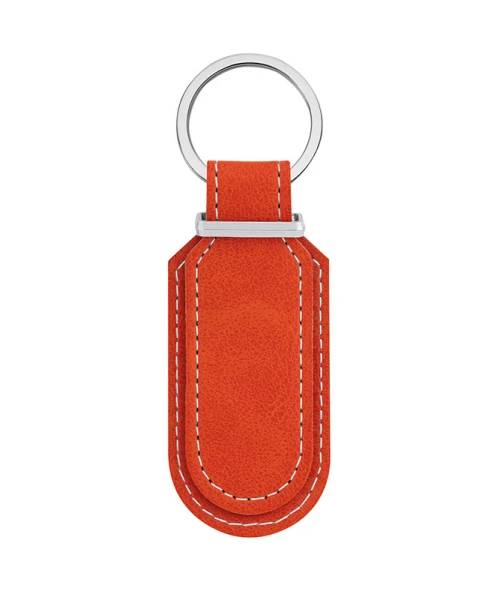 Portachiavi in pelle ovale bifacciale