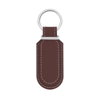 Portachiavi in pelle ovale bifacciale
