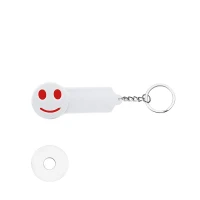 Portachiavi in plastica – Smile con gettone